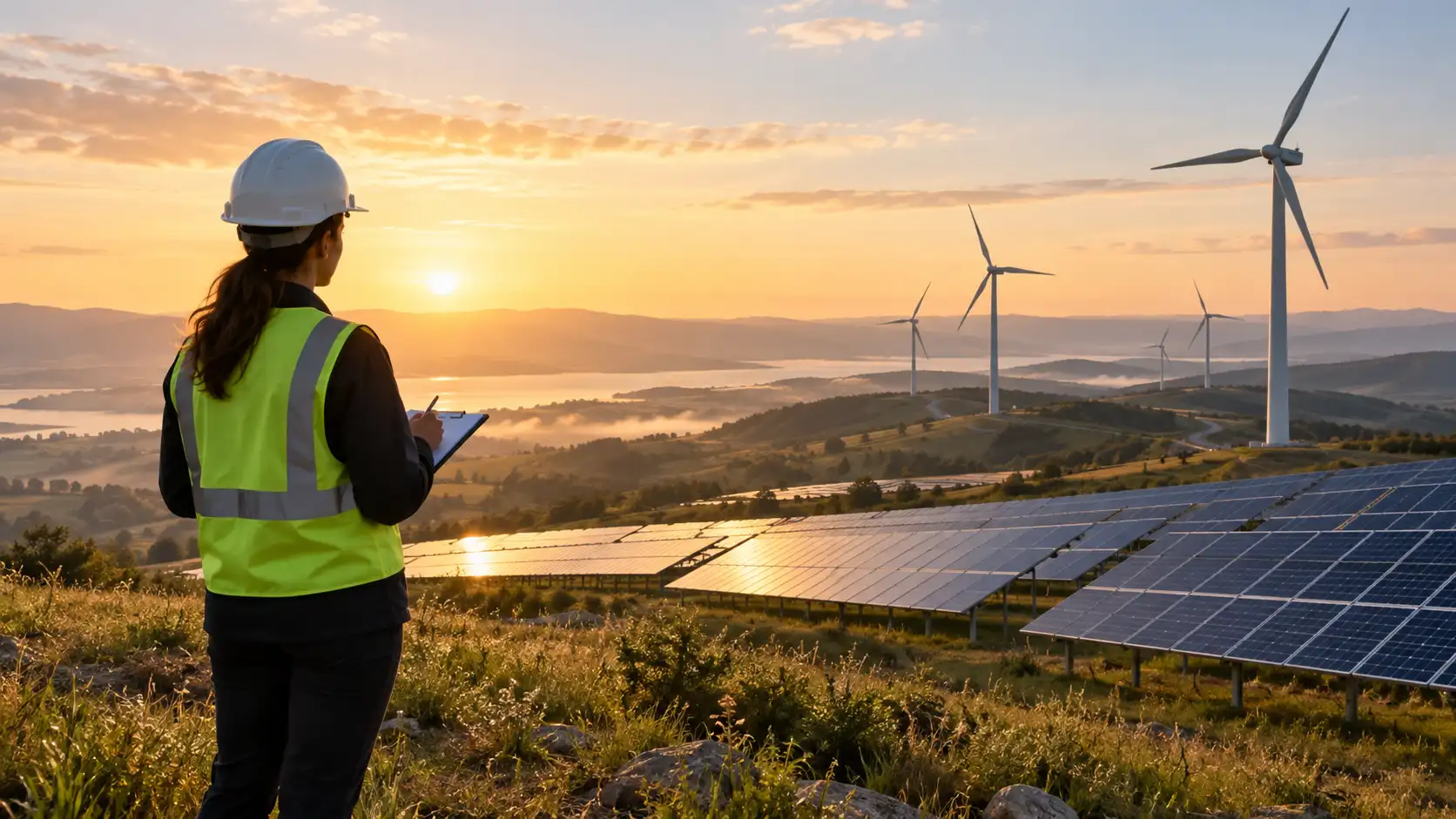 Anonymous business leader reviewing energy infrastructure plans