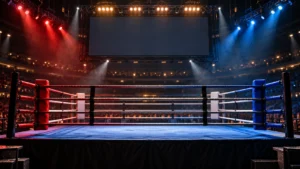 Boxing ring and blank schedule board for sffareboxing schedules