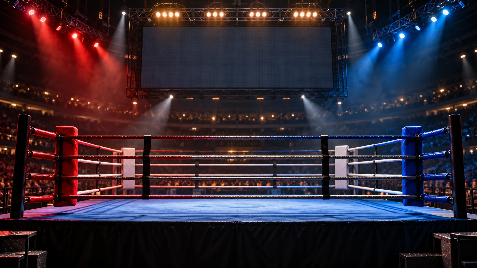Boxing ring and blank schedule board for sffareboxing schedules