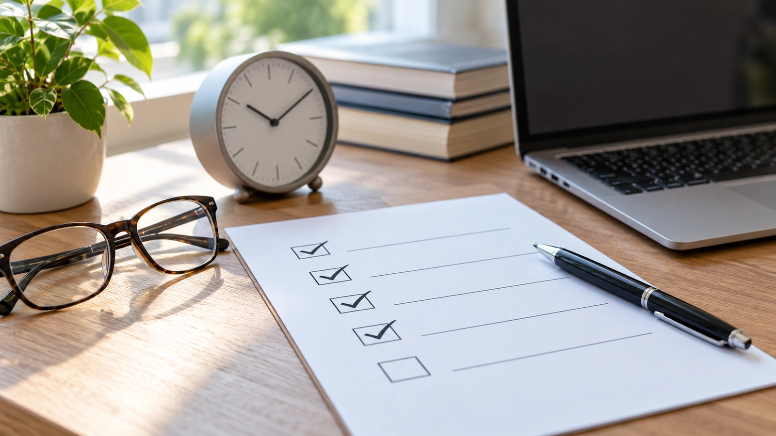 Checklist and clock representing fact-checking answers about creator ages