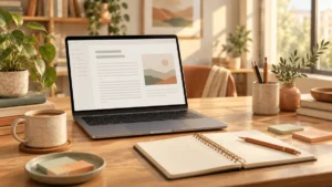 Editorial workspace for evaluating an unfamiliar publishing platform
