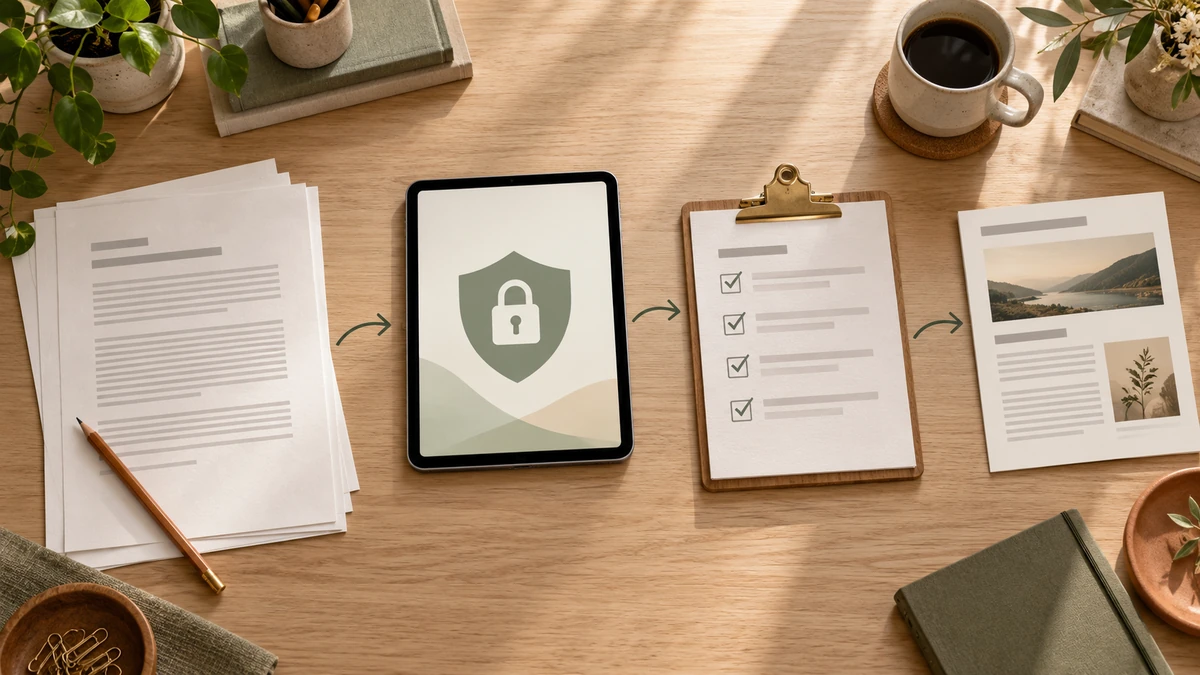Secure article publishing workflow with privacy review